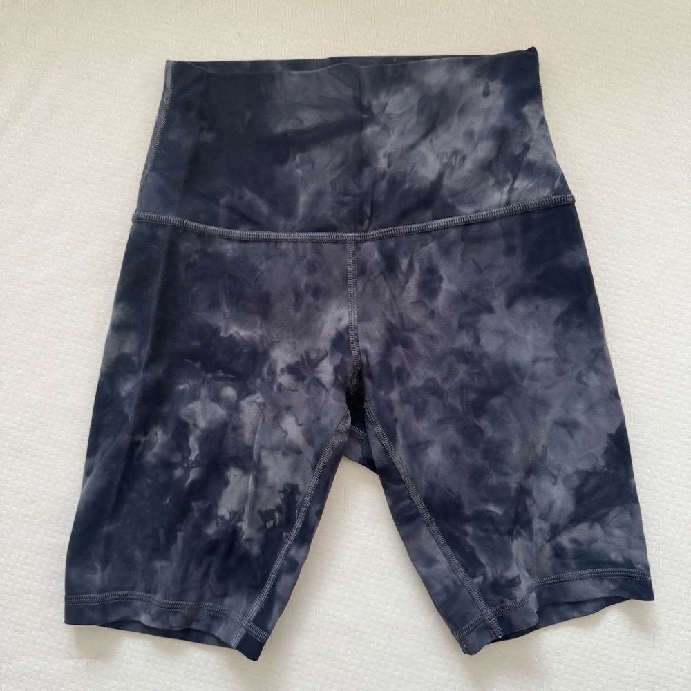 lululemon athletica Dark Navy Tie-Dye High-Rise Bike Shorts